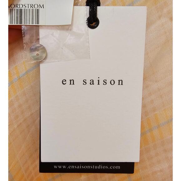 EN SAISON NWT SzL SheerLight GeometricPattern designs knee length dress Designer - Picture 13 of 15